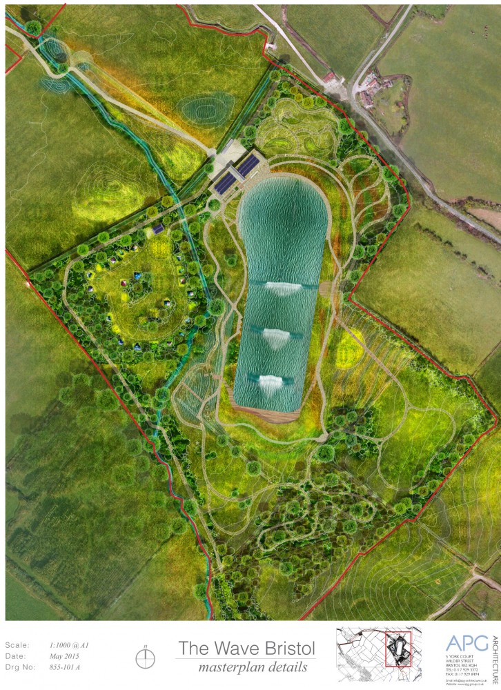 Master Plan of The Wave Bristol surf venue set to feature Wave Loch's SurfPool technology in the UK