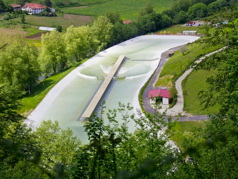 An aerial view of the Wavegarden Demo Center in Spain, which is a third of the size of the NLand Surf Park. Courtesy of Wavegarden