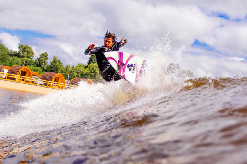 Kalani Robb surfing the Surf Snowdonia Wavegarden Surf Lagoon | Surf Park Central